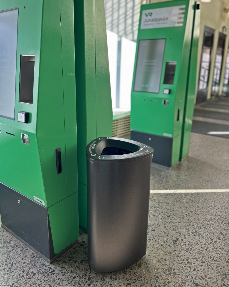 Sorteringskärl vid järnvägsstationen i Tammerfors