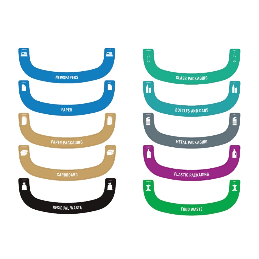 Bermuda rectangle recycling stickers