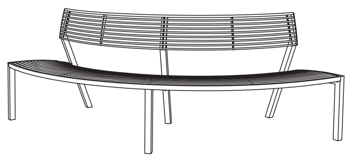 Puistonpenkki mmcité Vera LV530 LV530 - 002000 - ral1000 - Lehtovuori