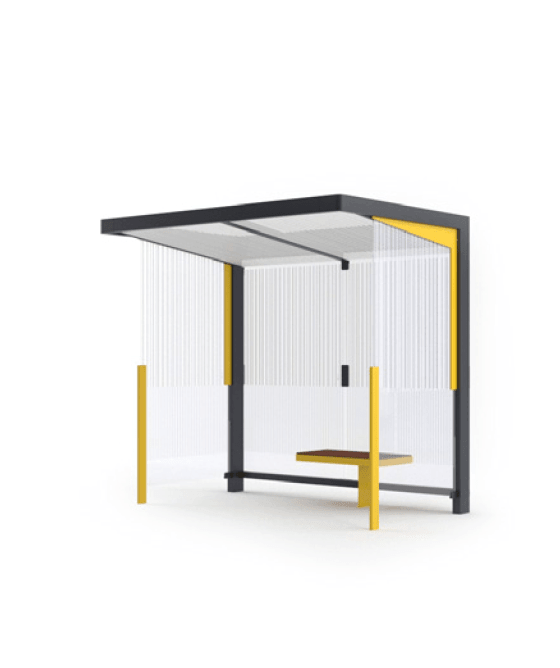 Pysäkkikatos mmcité Nubo NUB210a - SS NUB210a - SS - 202500 - ral1000 - Lehtovuori