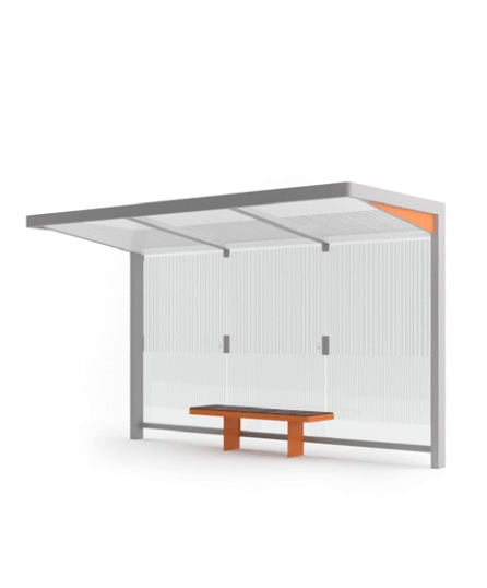 Pysäkkikatos mmcité Nubo NUB300 - SS NUB300 - SS - 202500 - ral1000 - Lehtovuori